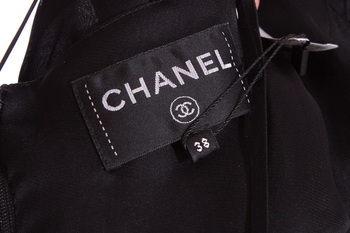 Chanel Black Ruffle Organza Dress SZ 38