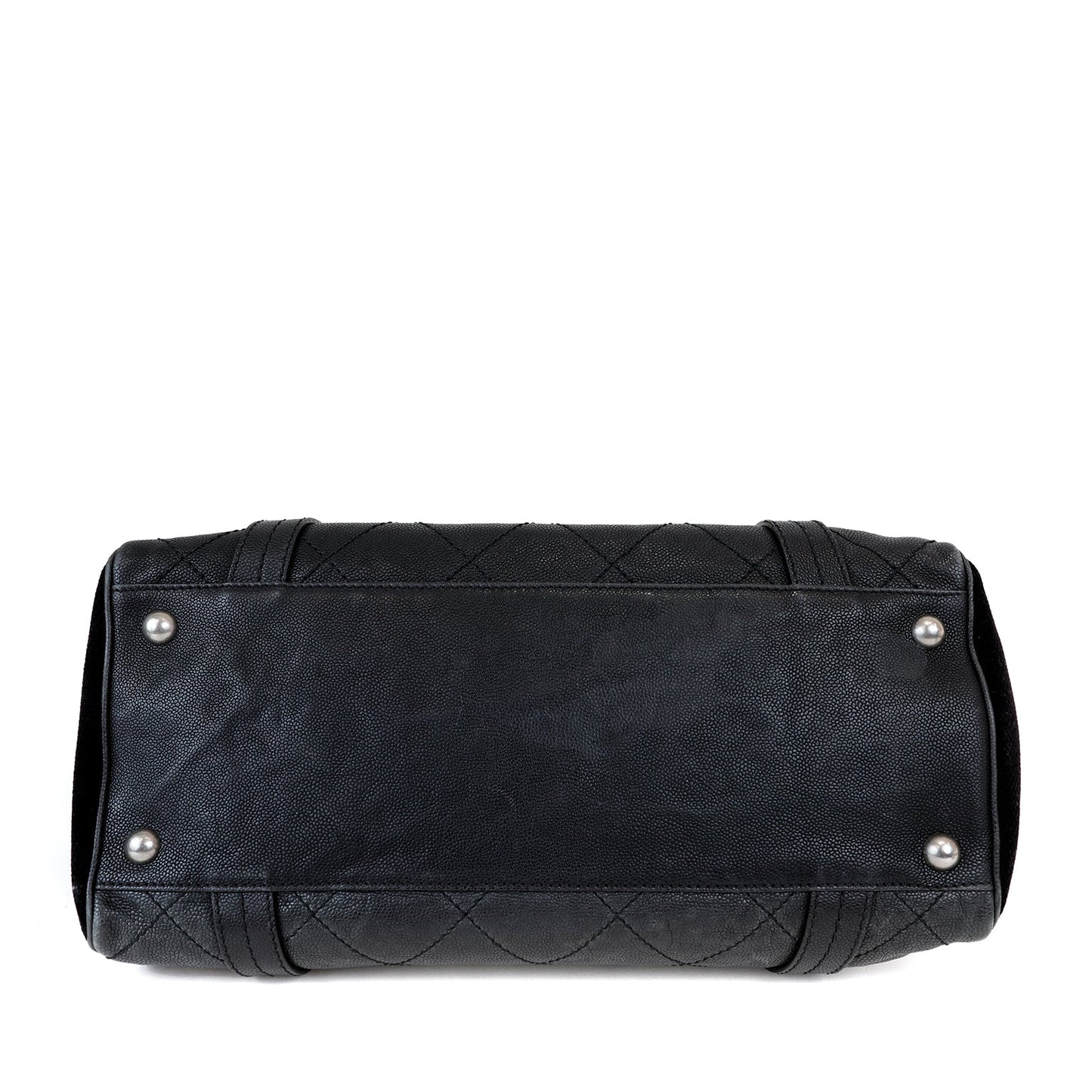 Chanel Black Double Pocket Tote Reissue Quilted Lambskin & Suede w/ Brushed Hardware