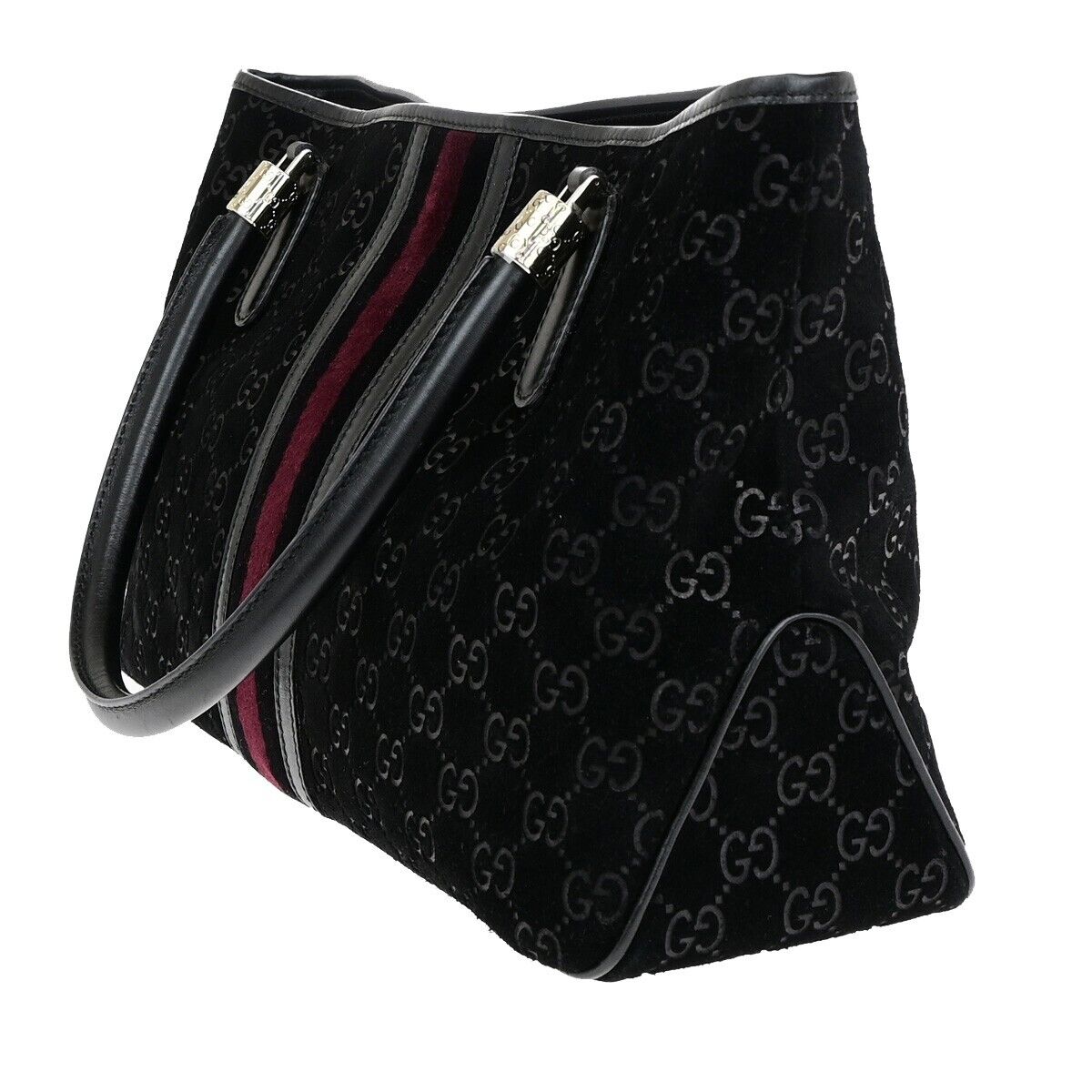 Gucci Sherry Black Suede Shopper Bag ()