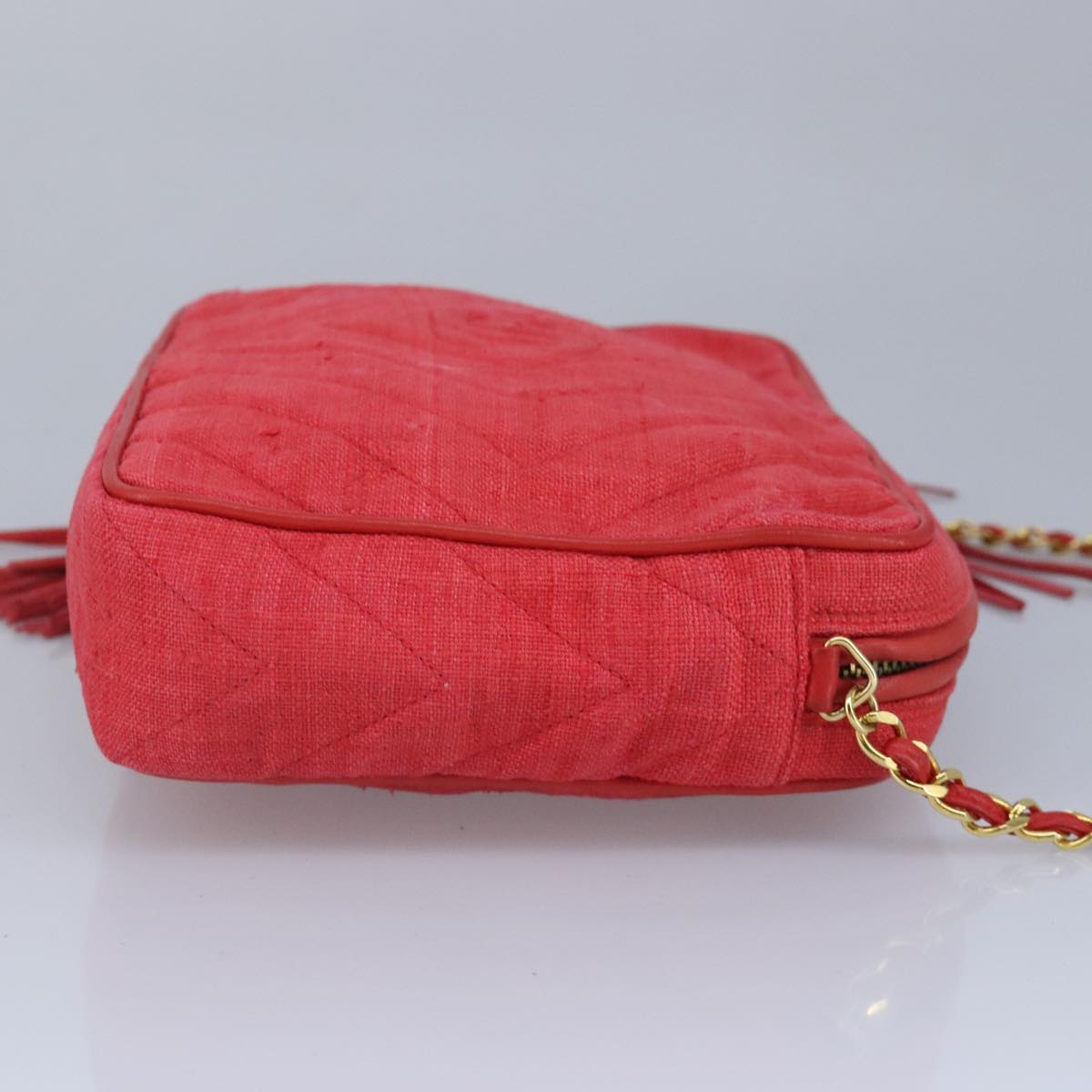 Chanel Camera Red Canvas Shoulder Bag ()