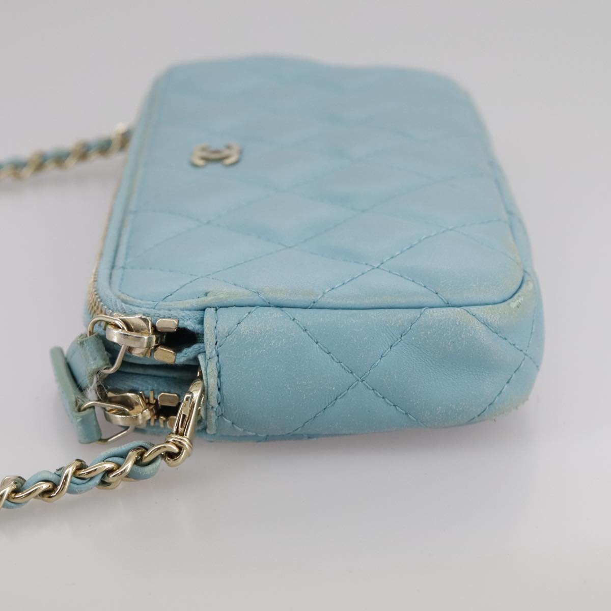 Chanel Wallet On Chain Blue Leather Clutch Bag ()