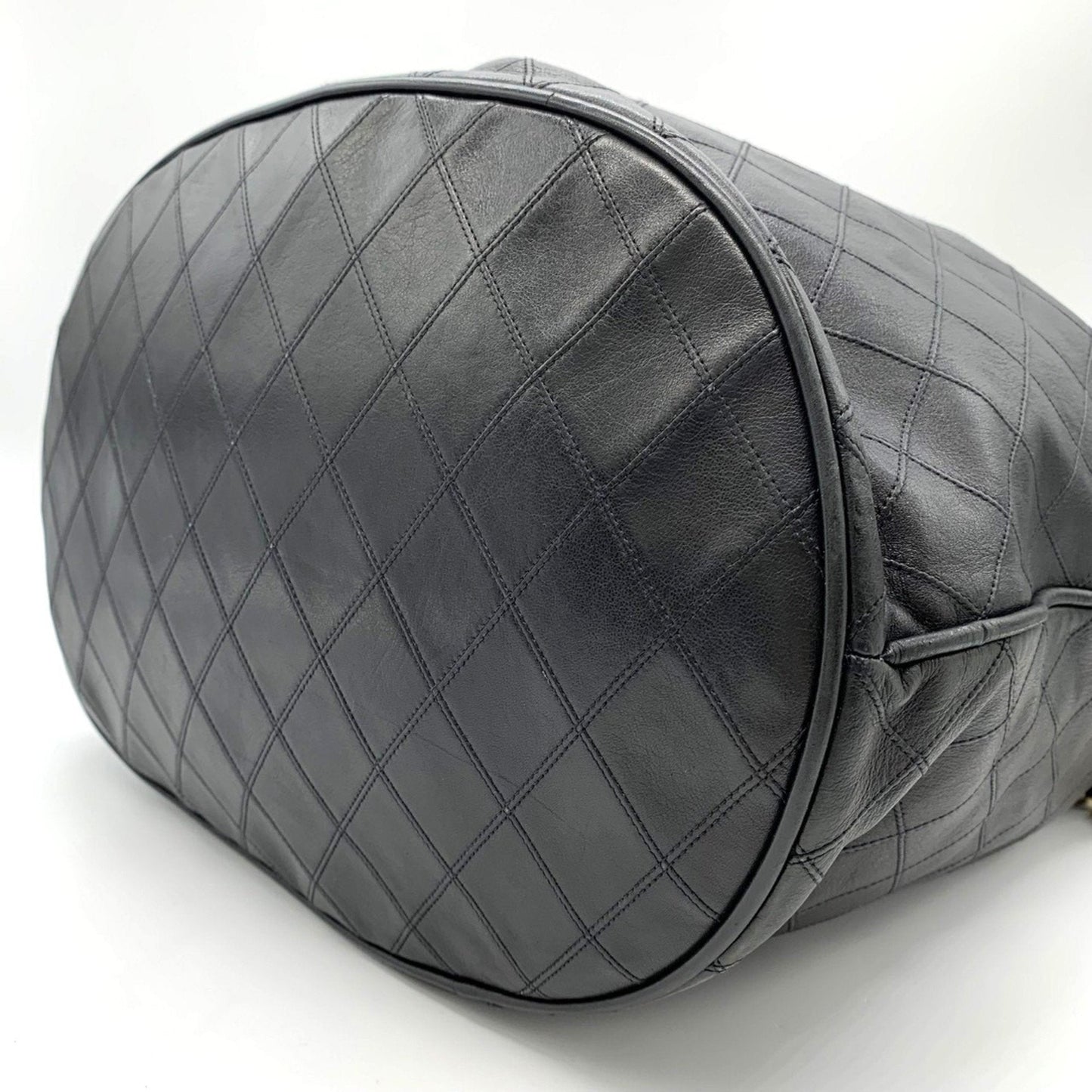 Chanel Black Leather Shopper Bag ()