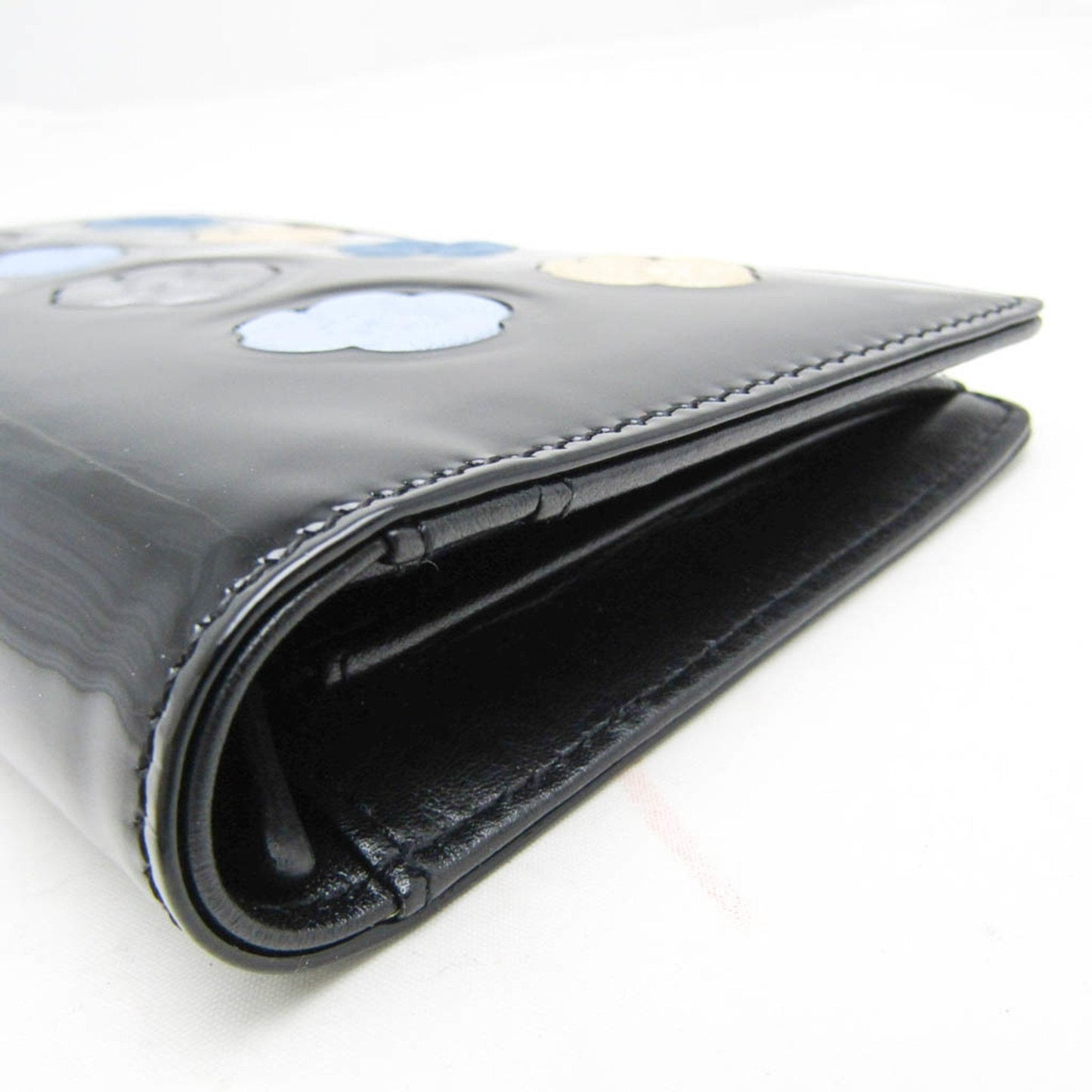 Chanel Camellia Black Patent Leather Wallet ()