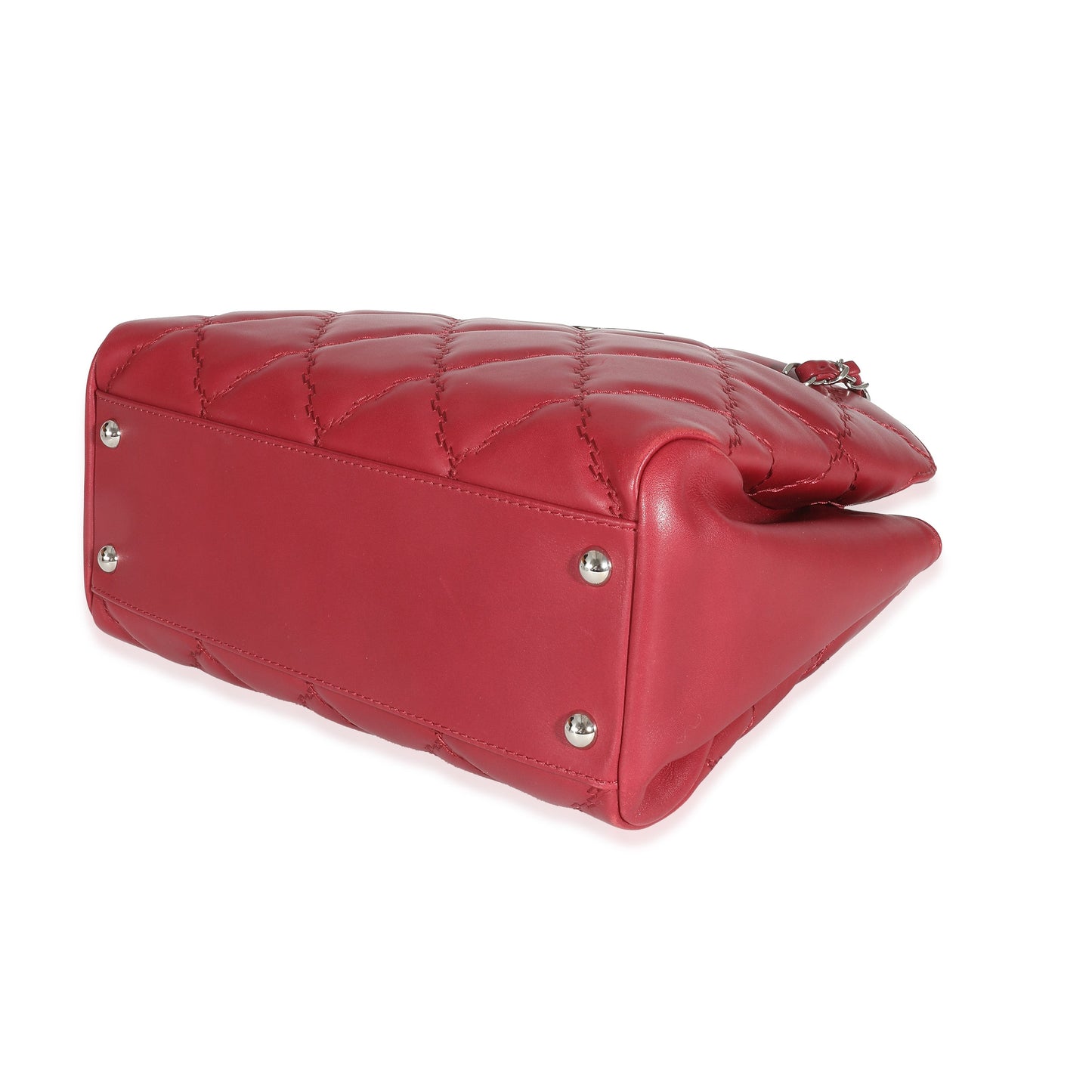 Chanel Red Calfskin Double Stitch Hamptons Shopping Tote