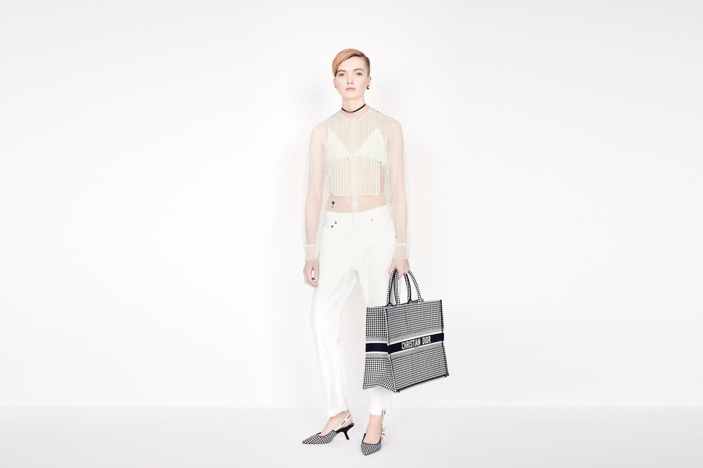 Bralette • White Stretch Viscose with 'Christian Dior J'Adior' Signature