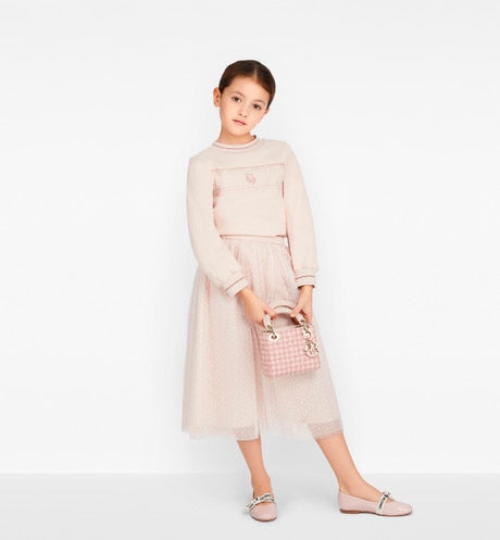 Long Skirt • Pale Pink Plumetis Tulle with Polka Dots