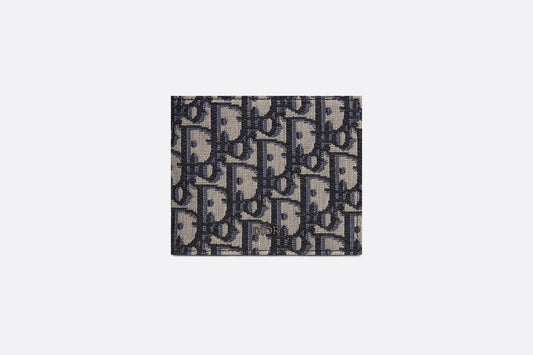 Wallet • Beige and Black Dior Oblique Jacquard