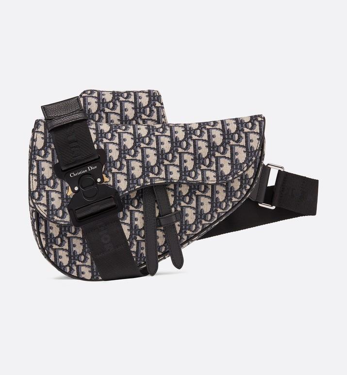 Saddle Bag • Beige and Black Dior Oblique Jacquard