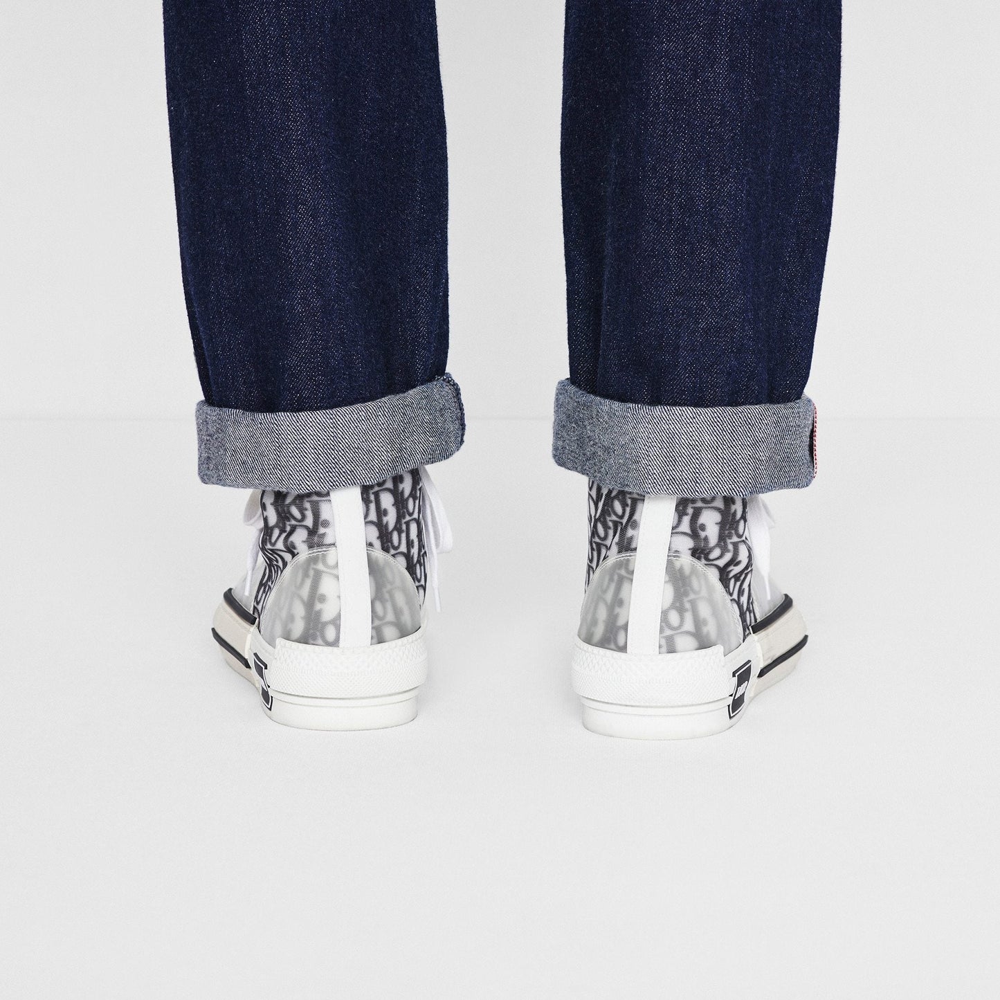 B23 High-Top Sneaker • White and Black Dior Oblique Canvas