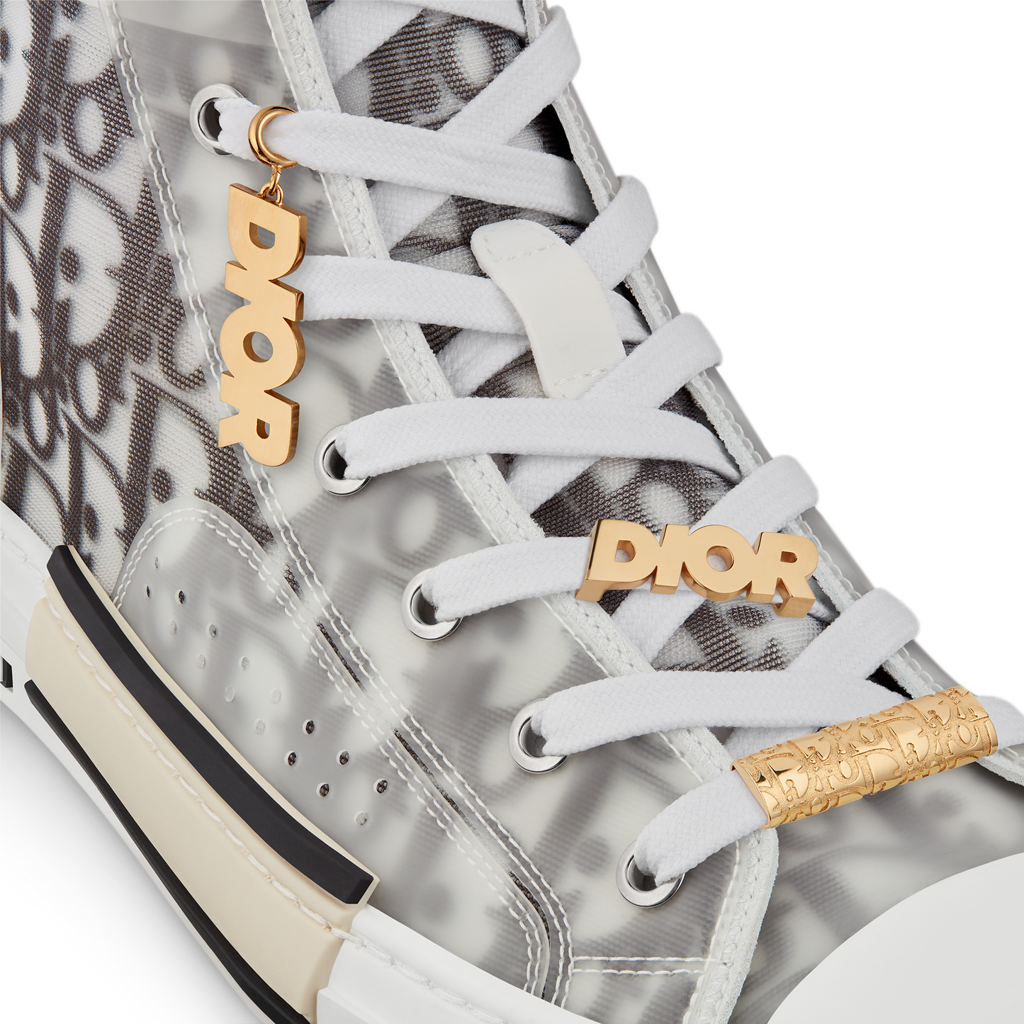 B23 High-Top Sneaker • White and Black Dior Oblique Canvas