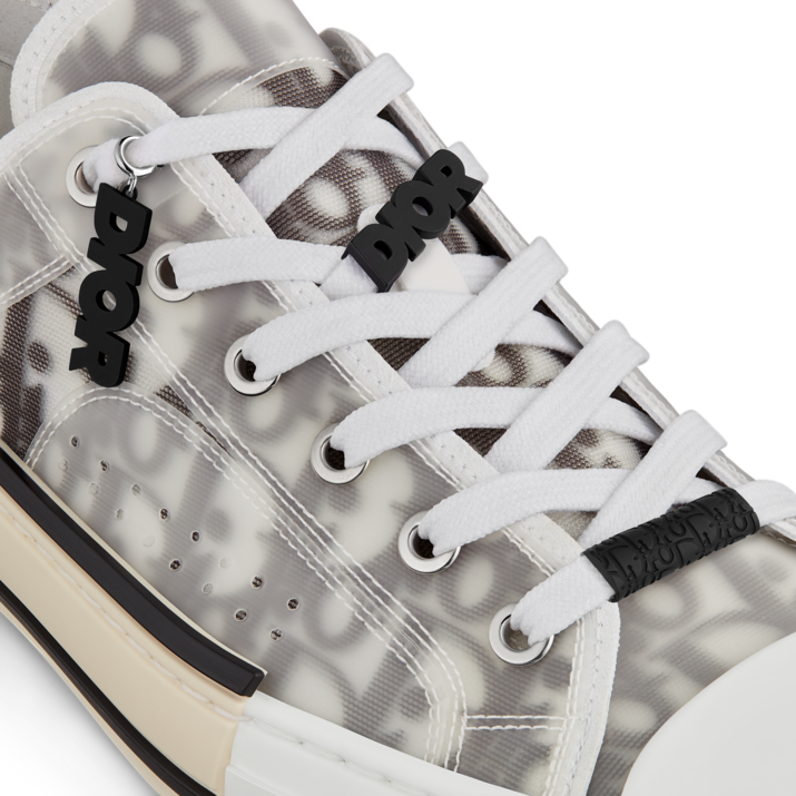 B23 Low-Top Sneaker • White and Black Dior Oblique Canvas
