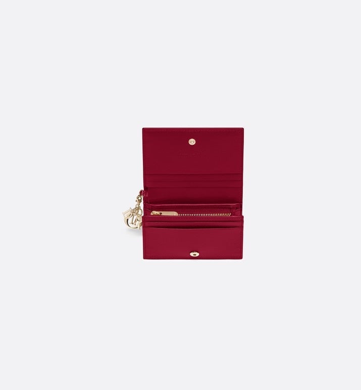 Mini Lady Dior Wallet • Cherry Red Patent Cannage Calfskin
