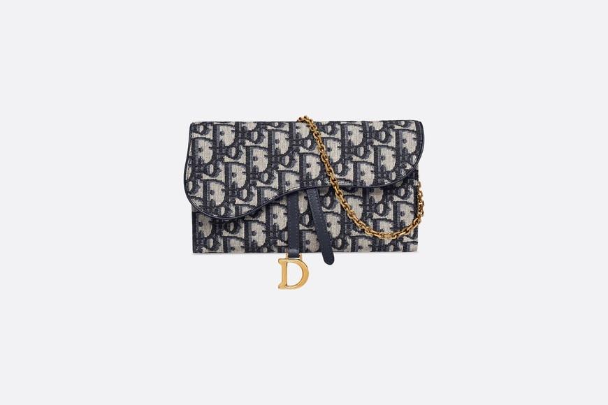 Saddle Long Wallet • Blue Dior Oblique Jacquard