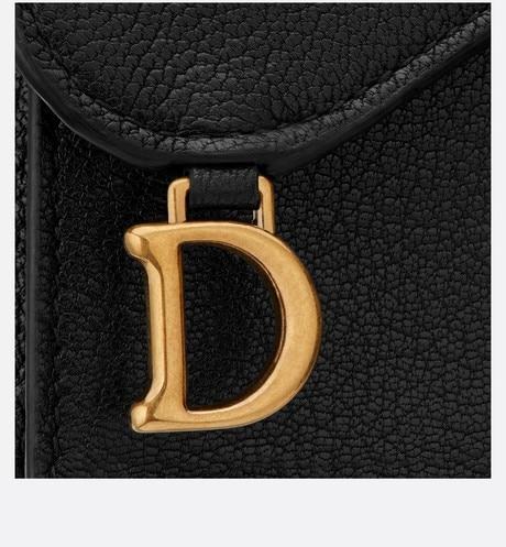 Saddle Flap Card Holder • Black Goatskin