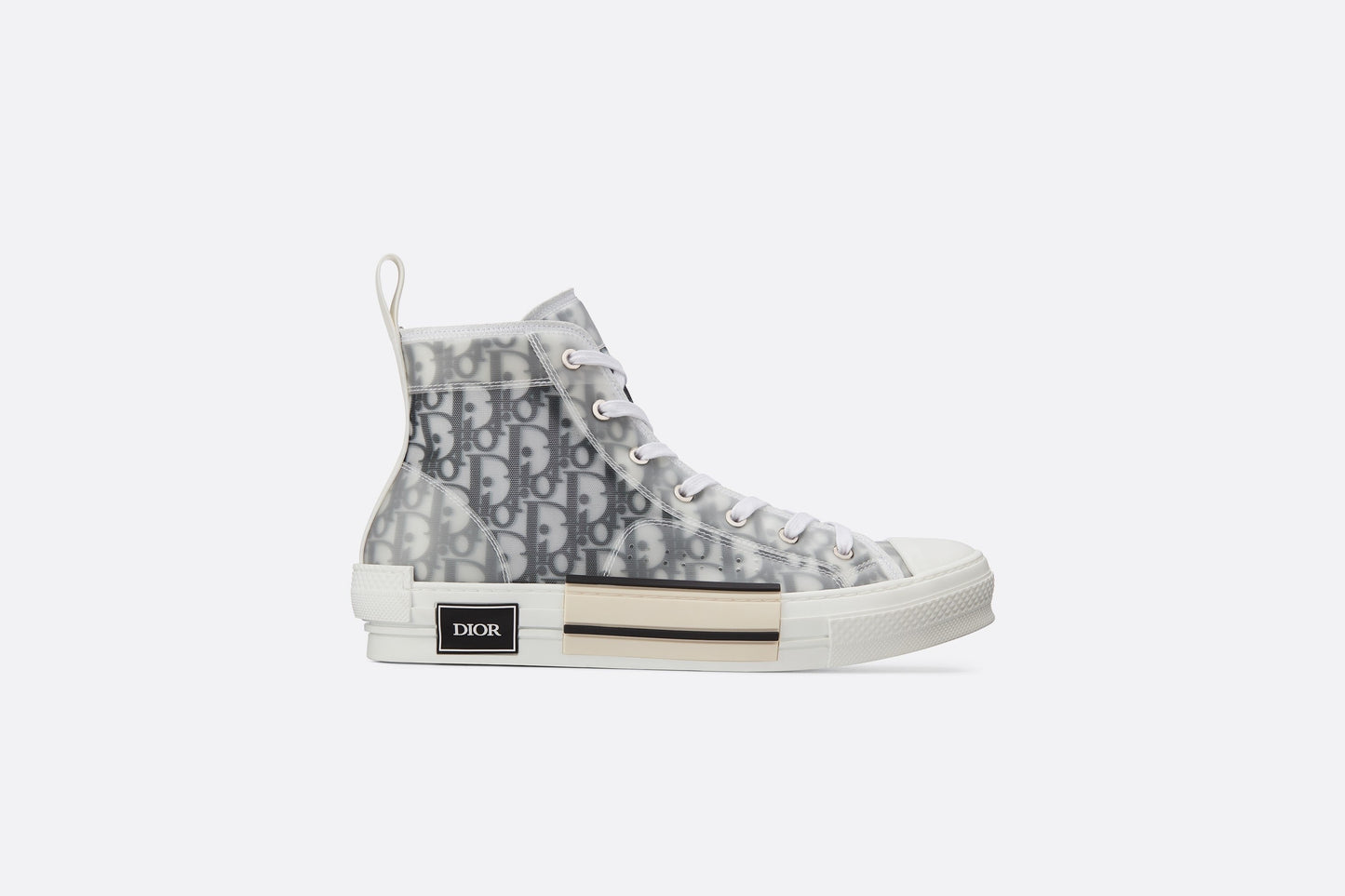 B23 High-Top Sneaker • White and Black Dior Oblique Canvas