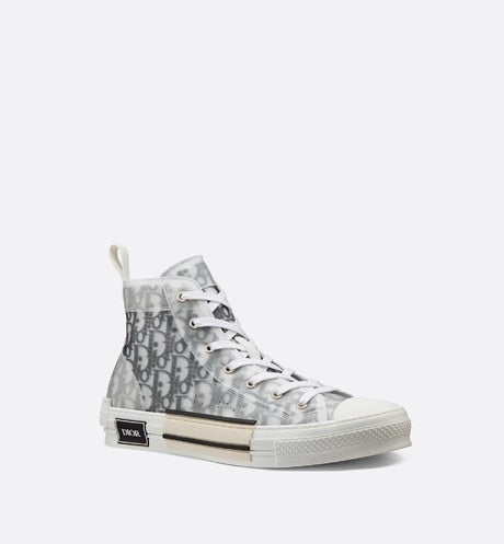 B23 High-Top Sneaker • White and Black Dior Oblique Canvas