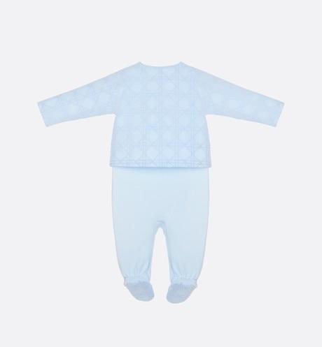Cannage Sleepsuit • Sky Blue Cotton Poplin