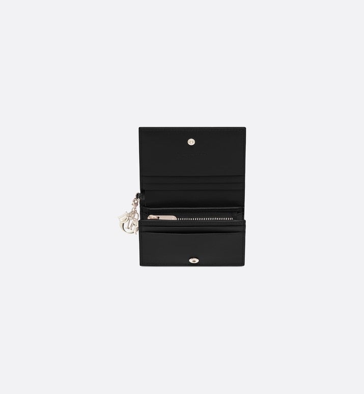 Mini Lady Dior Wallet • Black Patent Cannage Calfskin