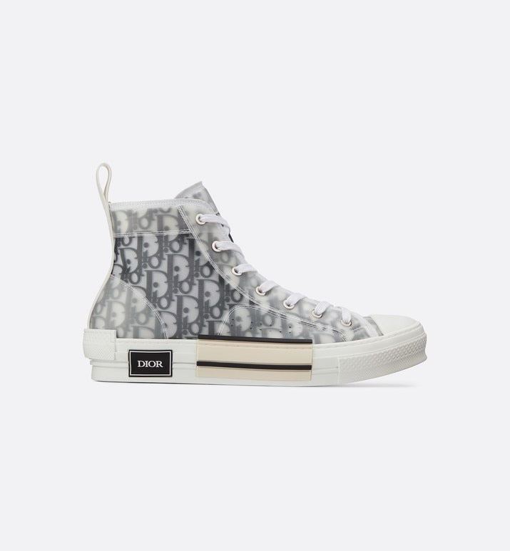 B23 High-Top Sneaker • White and Black Dior Oblique Canvas