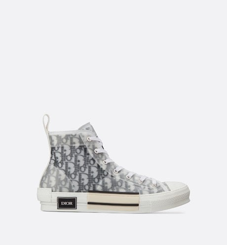 B23 High-Top Sneaker • White and Black Dior Oblique Canvas
