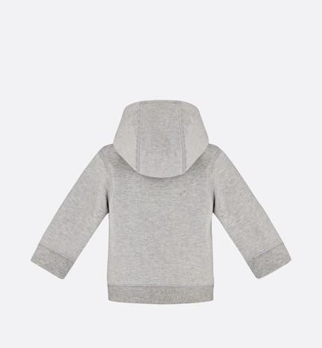 'Christian Dior Atelier' Zipped Hooded Sweatshirt • Light Gray Cotton Fleece