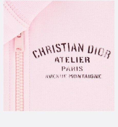 'Christian Dior Atelier' Zipped Hooded Sweatshirt • Pale Pink Cotton Fleece