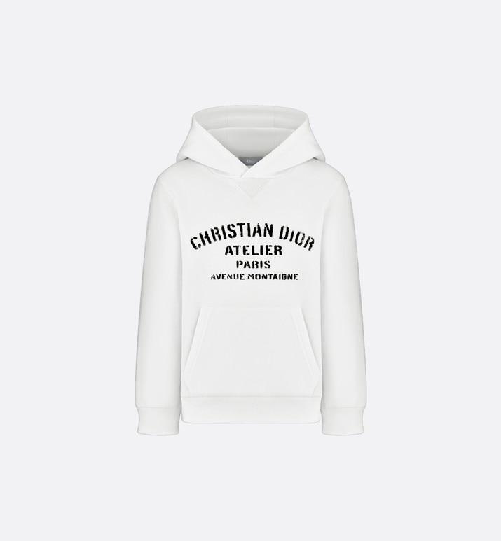 'Christian Dior Atelier' Hooded Sweatshirt • White Cotton Fleece