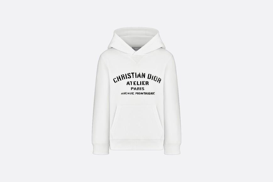 'Christian Dior Atelier' Hooded Sweatshirt • White Cotton Fleece