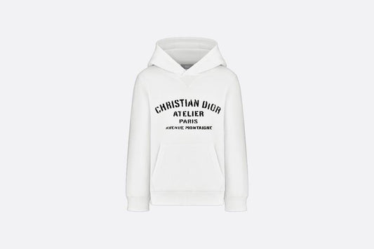 'Christian Dior Atelier' Hooded Sweatshirt • White Cotton Fleece