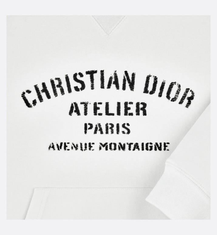 'Christian Dior Atelier' Hooded Sweatshirt • White Cotton Fleece