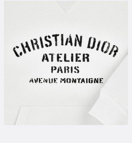 'Christian Dior Atelier' Hooded Sweatshirt • White Cotton Fleece