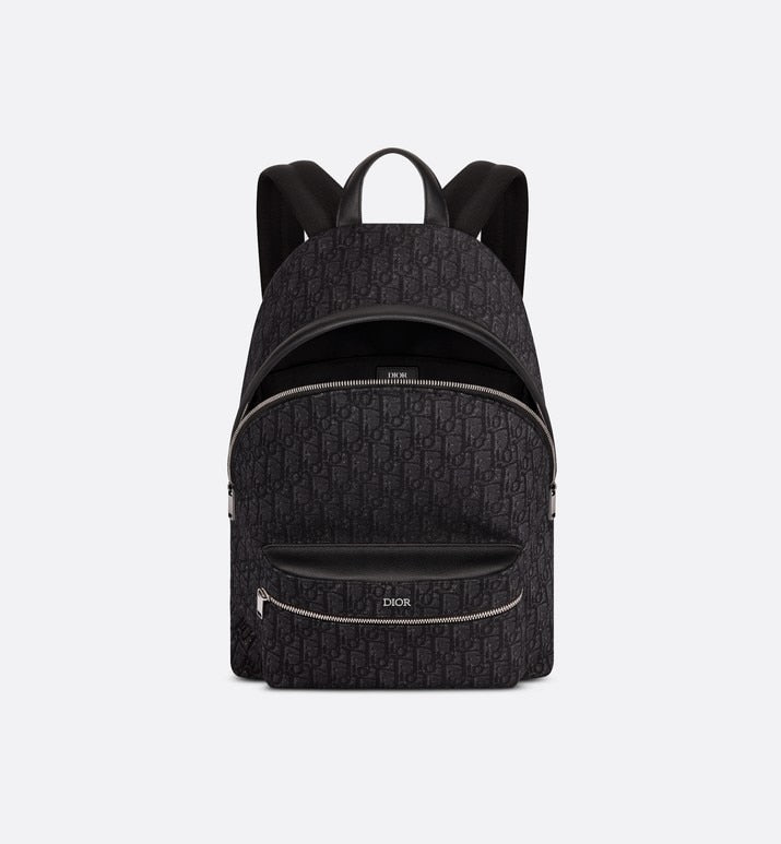 Rider Backpack • Black Dior Oblique Jacquard