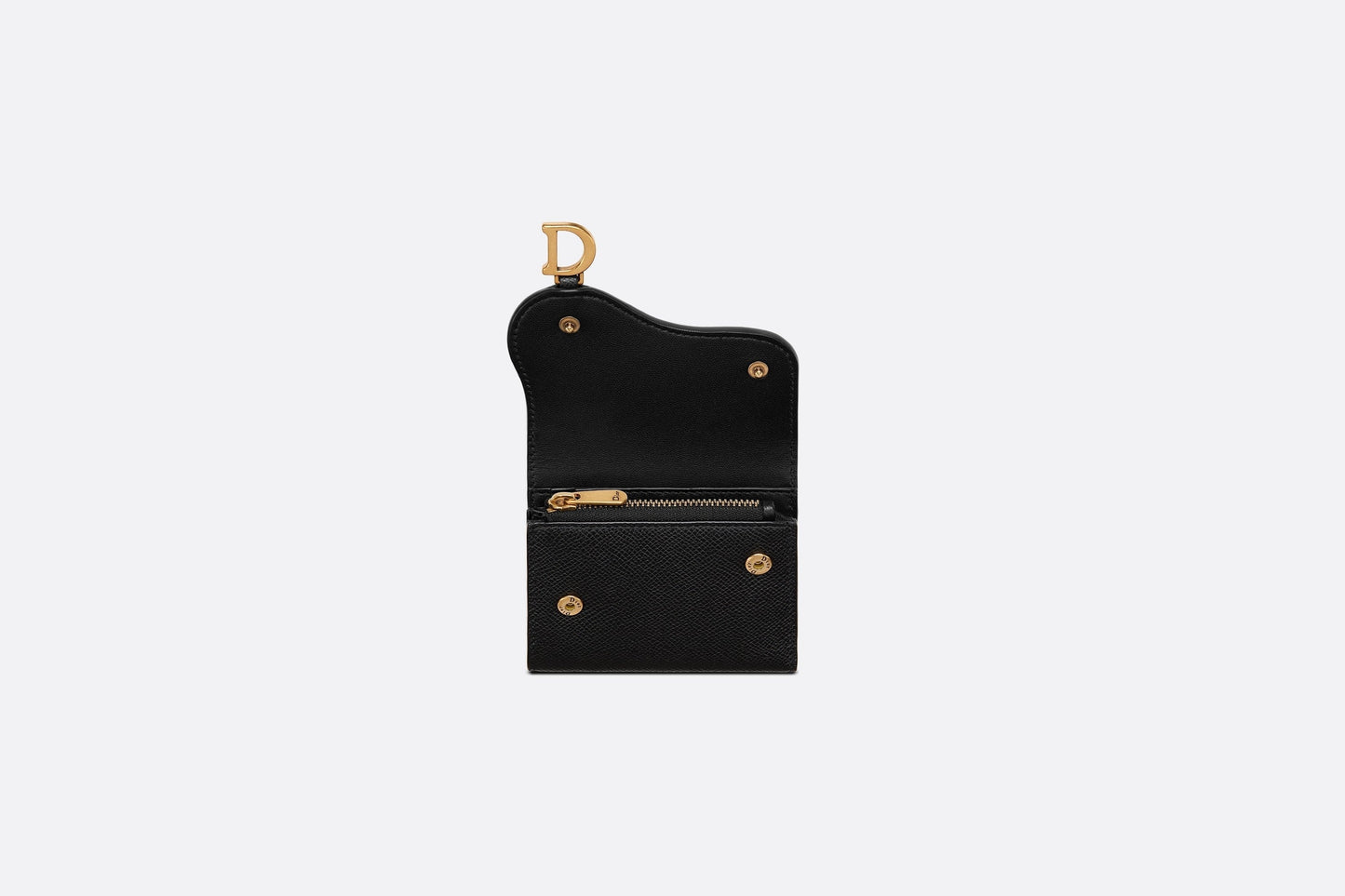 Saddle Lotus Wallet • Black Grained Calfskin