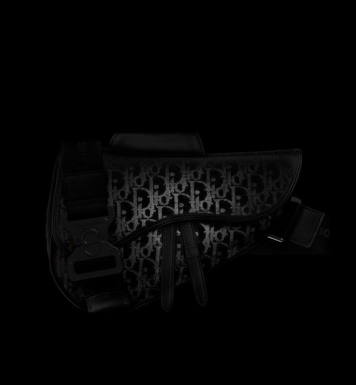 Saddle Bag • Black Dior Oblique Galaxy Leather