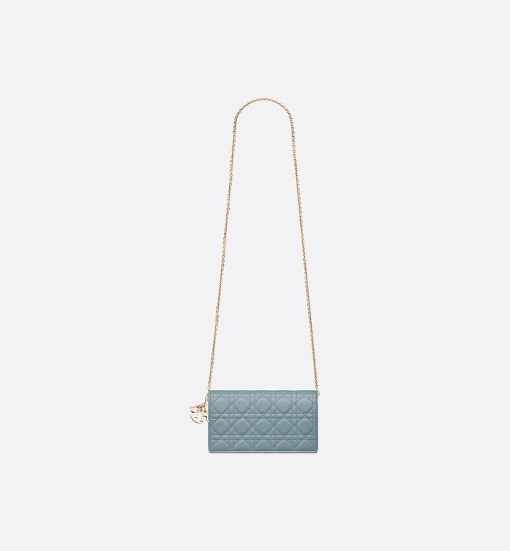 Lady Dior Pouch • Cloud Blue Cannage Lambskin