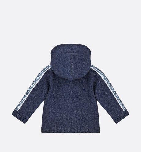 Zipped Hooded Sweatshirt • Navy Blue Wool, Silk and Cashmere Tricot Knit