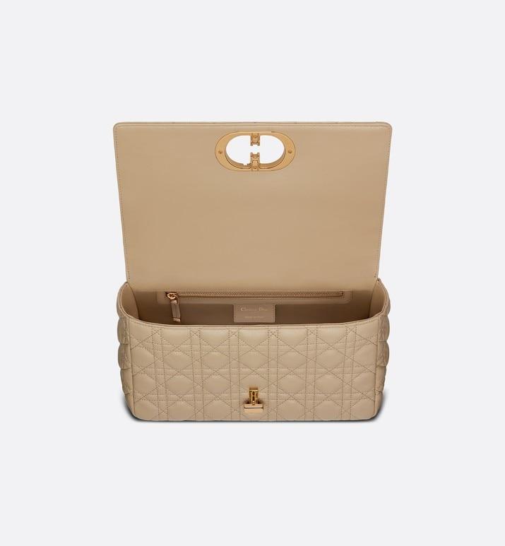 Small Dior Caro Bag • Beige Soft Cannage Calfskin
