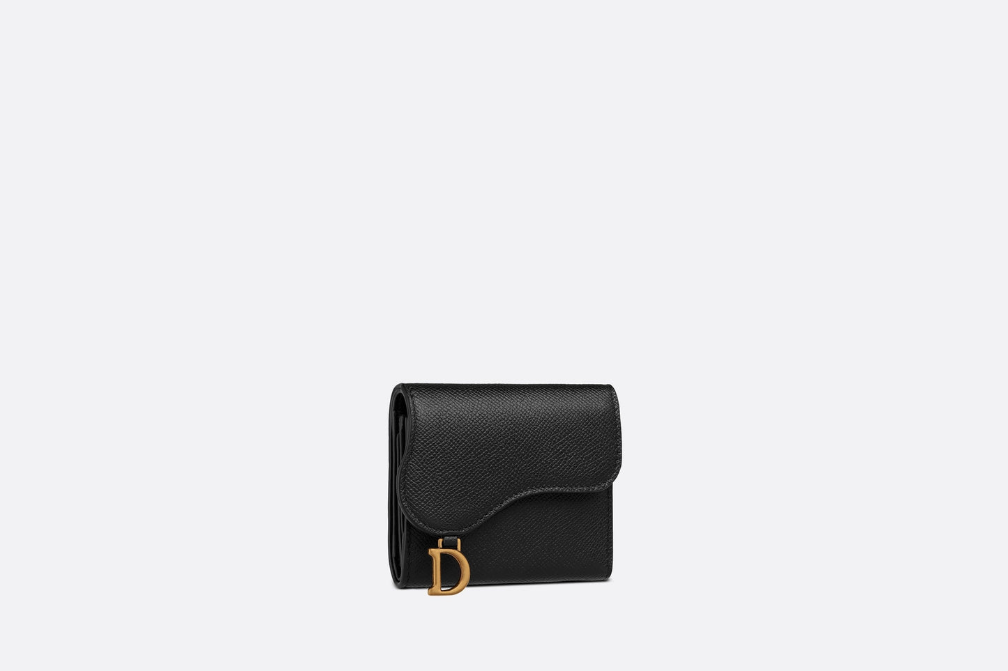 Saddle Lotus Wallet • Black Grained Calfskin