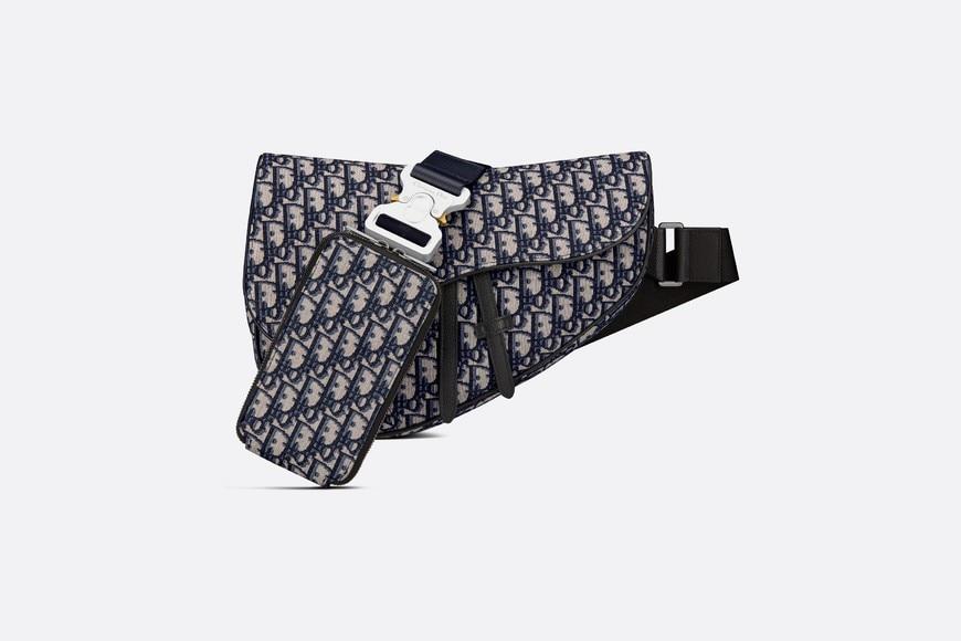 Maxi Saddle Bag • Beige and Black Dior Oblique Jacquard
