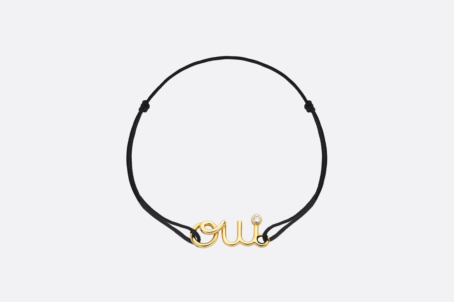 Dioramour Bracelet • Yellow Gold, Diamond and Black Cord