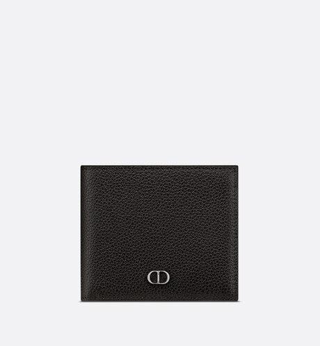 Wallet • Black Grained Calfskin with 'CD Icon' Signature