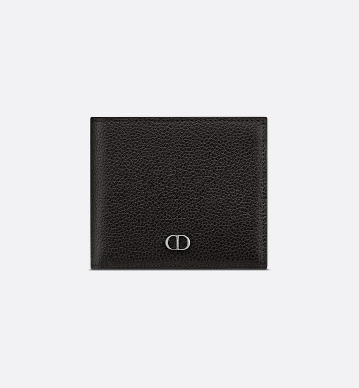 Wallet • Black Grained Calfskin with 'CD Icon' Signature