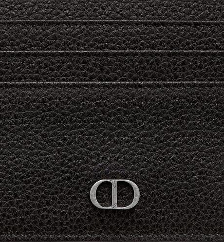 Card Holder • Black Grained Calfskin with 'CD Icon' Signature