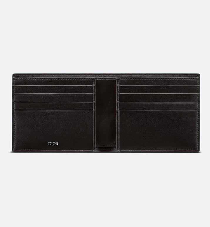 Wallet • Black Grained Calfskin with 'CD Icon' Signature