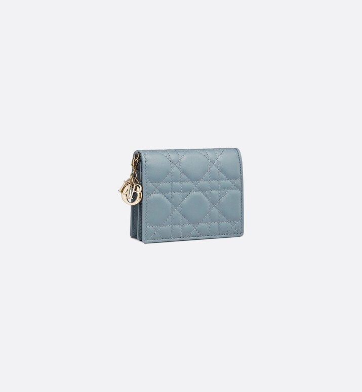 Mini Lady Dior Wallet • Cloud Blue Cannage Lambskin
