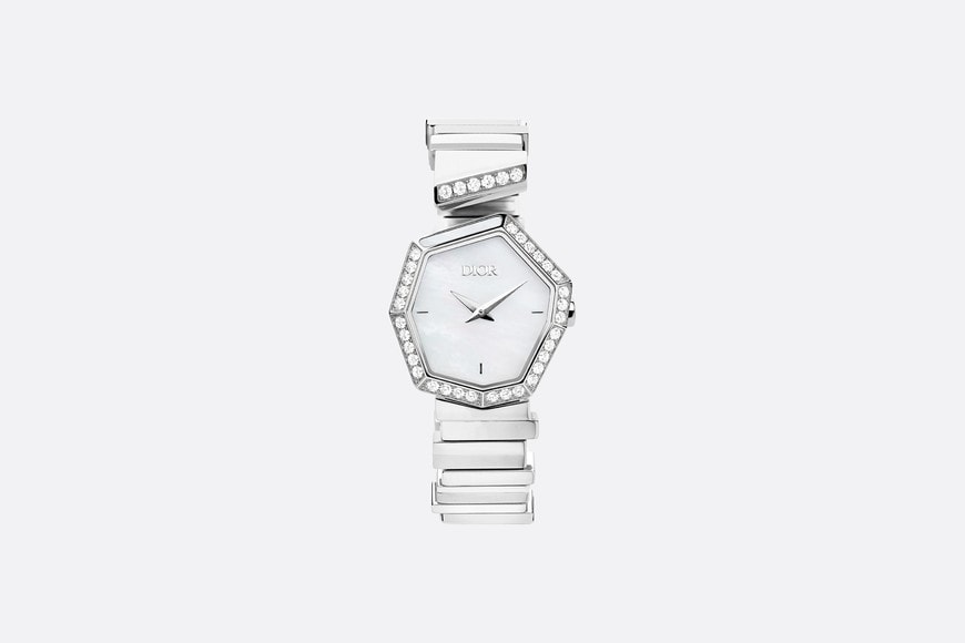 GEM DIOR 15.5 cm • Ø 27 mm (1”), Steel, Mother-of-Pearl and Diamonds