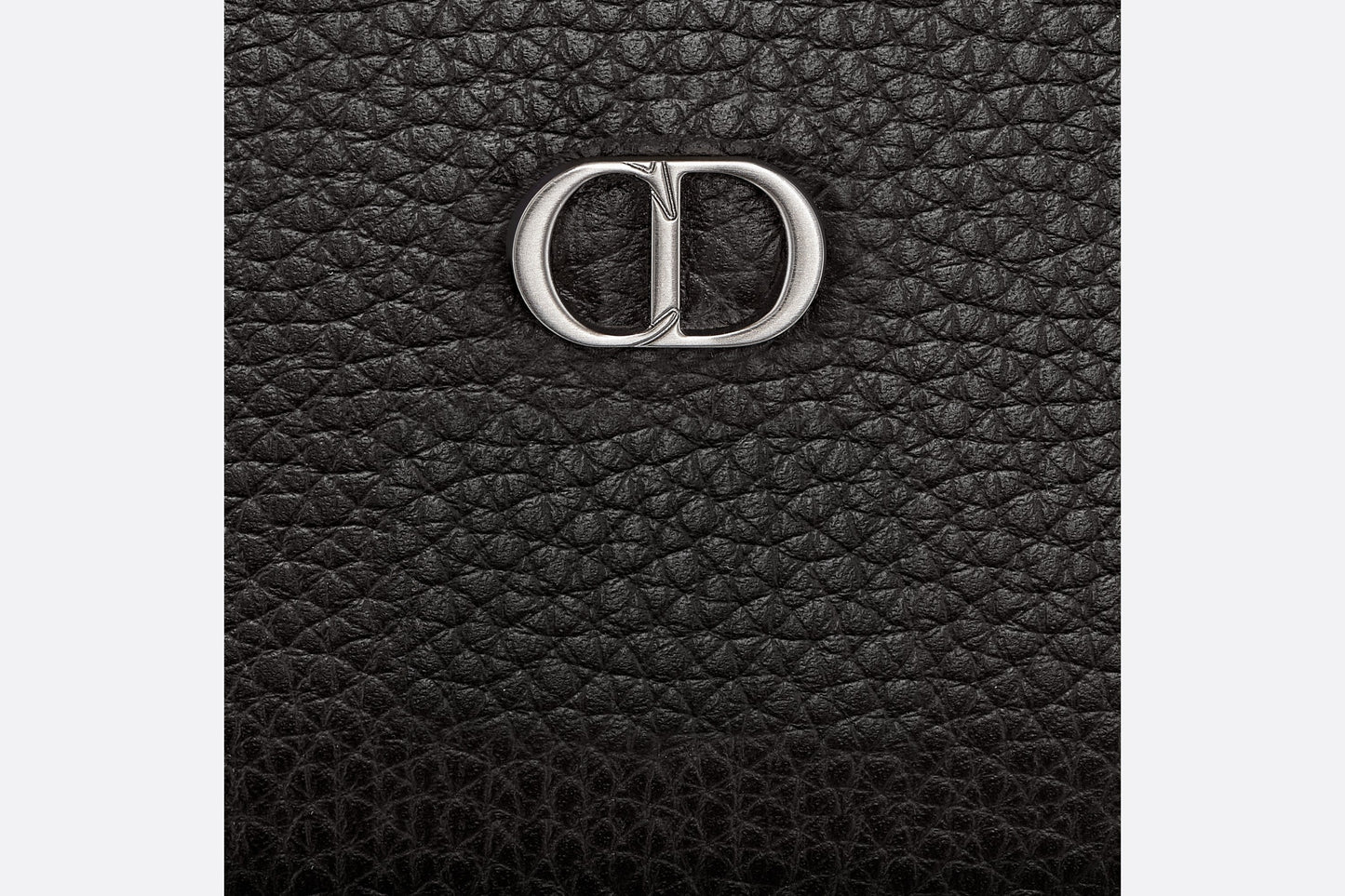 Zipped Long Wallet • Black Grained Calfskin with 'CD Icon' Signature