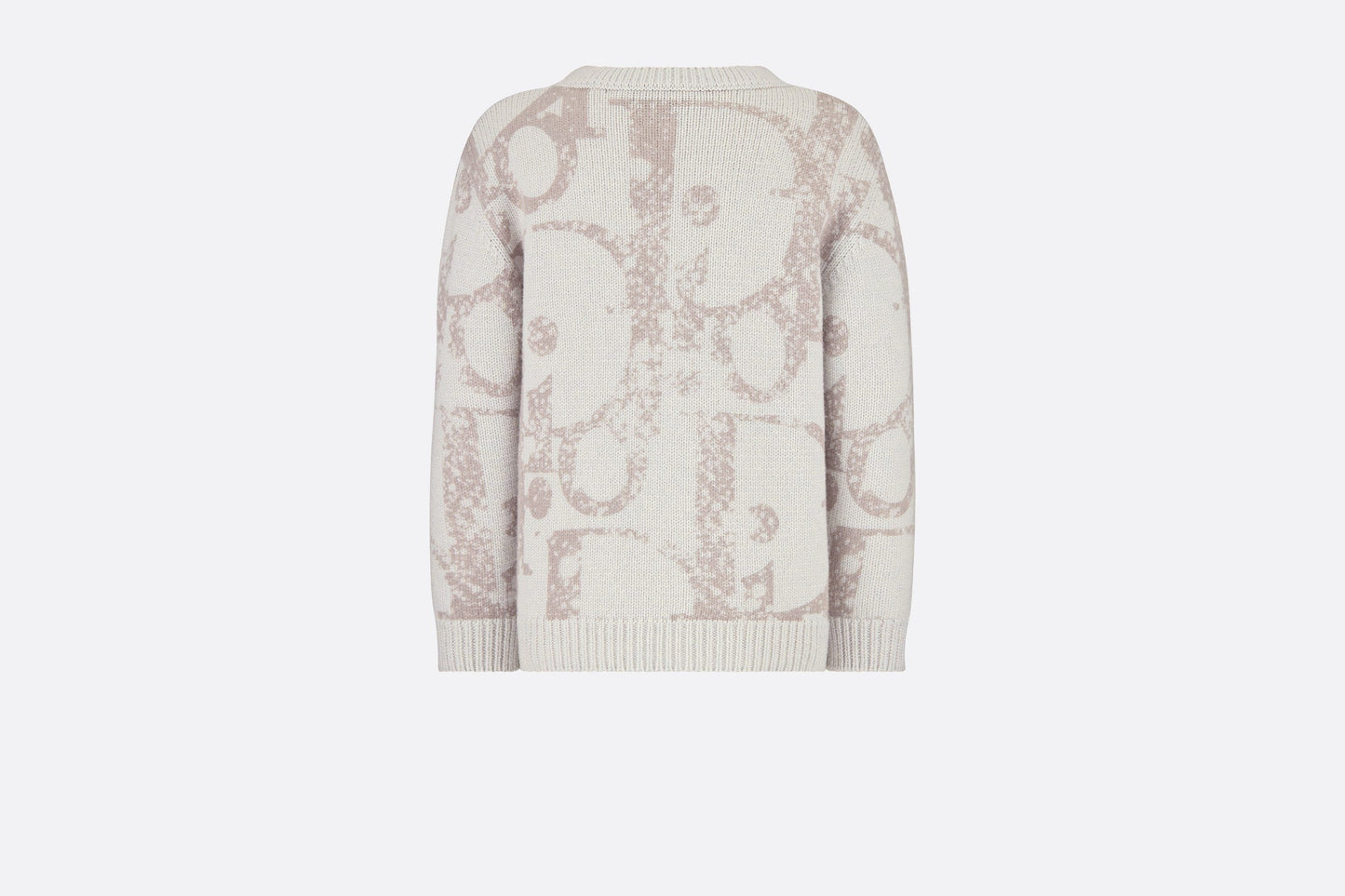 Sweater • Gray Wool and Cashmere Tricot Knit with Dior Oblique Print