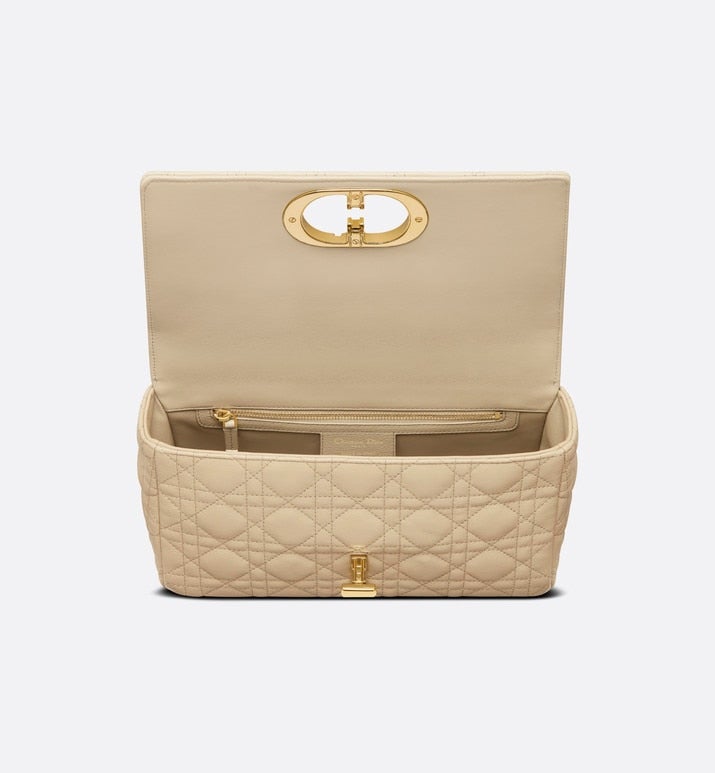 Medium Dior Caro Bag • Beige Supple Cannage Calfskin