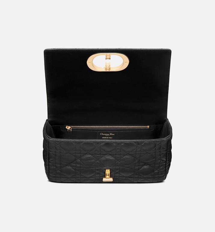 Medium Dior Caro Bag • Black Supple Cannage Calfskin